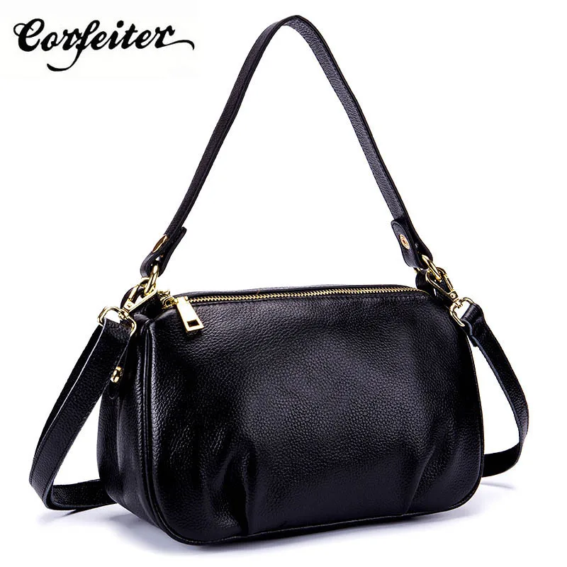 Corfeiter Genuine Leather Women Handbags Double Zipper Hobo Women's Shoulder Bag Ladies Messenger Bags Vintage Crossbody 16
Corfeiter Genuine Leather Women Handbags Double Zipper Hobo Women's Shoulder Bag Ladies Messenger Bags Vintage Crossbody 16