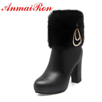 ANMAIRON Winter Women High Heel Boots Round Toe Square Heel Ankle Boots Zipper Girls Fashion Boots Black/Pink/White Shoes CR926
ANMAIRON Winter Women High Heel Boots Round Toe Square Heel Ankle Boots Zipper Girls Fashion Boots Black/Pink/White Shoes CR926
