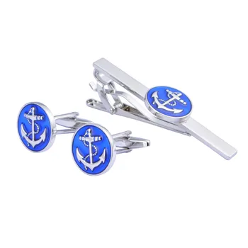 5sets/lot Classic Blue Ship Anchor Cufflinks Tie Clip Set Cuff Links&Tie Clip Pin Bar Set Copper Men's Jewelry Accessory Gift
5sets/lot Classic Blue Ship Anchor Cufflinks Tie Clip Set Cuff Links&Tie Clip Pin Bar Set Copper Men's Jewelry Accessory Gift