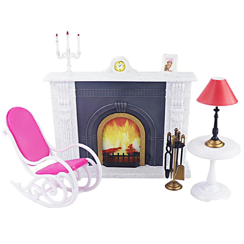 For Barbie Furniture Hearth Miniature Fireplace Play Set with Rocking Chair Desk Lamp Tools for 1/6 Doll Accessories DIY Toy
For Barbie Furniture Hearth Miniature Fireplace Play Set with Rocking Chair Desk Lamp Tools for 1/6 Doll Accessories DIY Toy