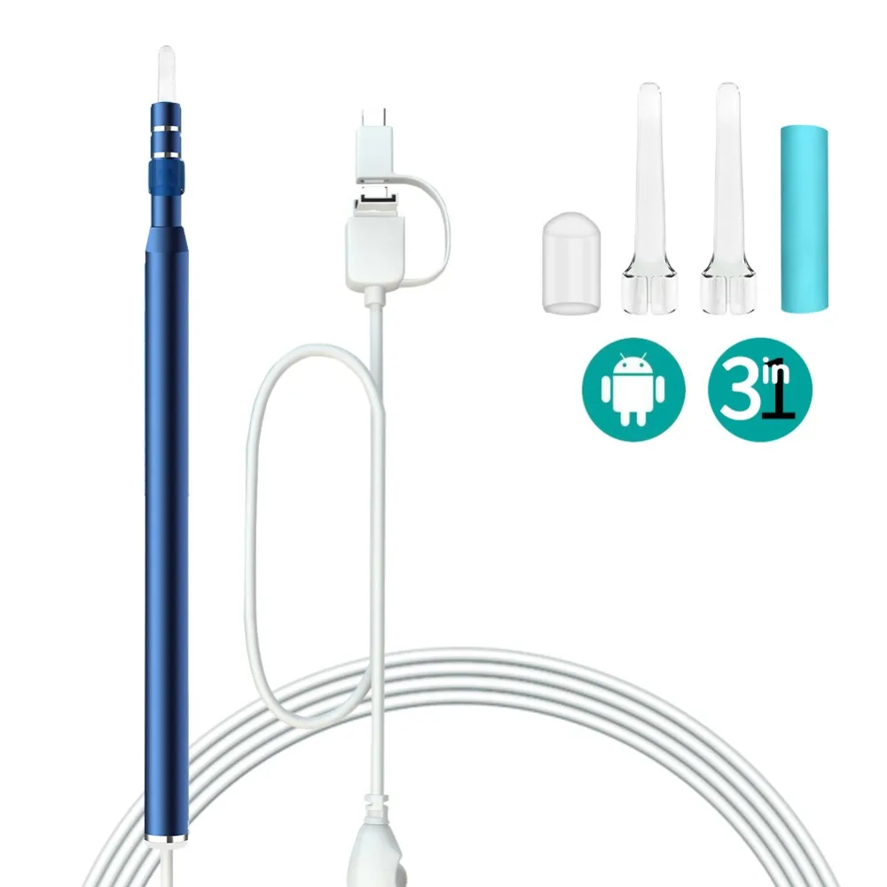 In Ear Cleaning Endoscope USB Visual Ear Spoon Mini Camera Android PC Ear pick Otoscope Borescope Tool Health Care
In Ear Cleaning Endoscope USB Visual Ear Spoon Mini Camera Android PC Ear pick Otoscope Borescope Tool Health Care