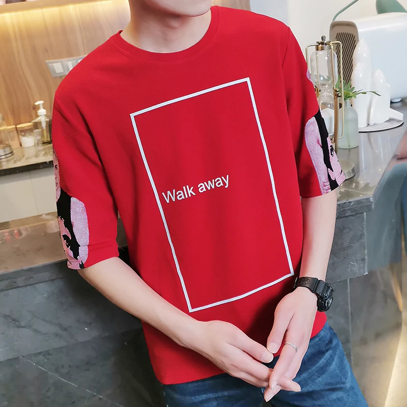 Men T-shirt 2019 new summer thin letter student male T-shirt teenage boy tops white black red gray Korean style T04
Men T-shirt 2019 new summer thin letter student male T-shirt teenage boy tops white black red gray Korean style T04