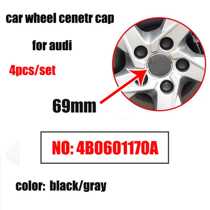 Hot selling 4pcs/set 69MM 4B0601170A Original Custom Car Wheel Center Hub Caps For Audi TT A3 A4 A5 A6 A7 A8 Q5 R8 S4 S5 S6
Hot selling 4pcs/set 69MM 4B0601170A Original Custom Car Wheel Center Hub Caps For Audi TT A3 A4 A5 A6 A7 A8 Q5 R8 S4 S5 S6