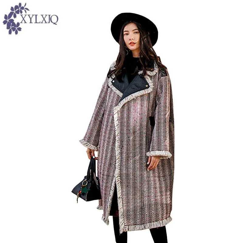XYLXJQ мода зима Для женщин шерстяная куртка новый свежий сладкий Шерстяное пальто