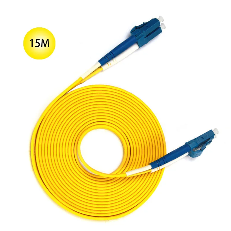 LC to LC Single-mode optical fiber patch cord 15M Jumper Cable 9 Microns UPC Polish Yellow OFNR Jacket For Long Distances
LC to LC Single-mode optical fiber patch cord 15M Jumper Cable 9 Microns UPC Polish Yellow OFNR Jacket For Long Distances