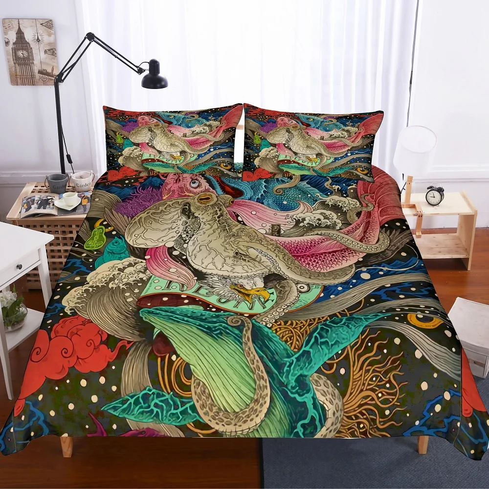 3D Cartoon Octopus Tentacles Owl Shark Skull Colored Duvet Cover Bedding Set for Adults,3 Piece(1 Duvet Cover 2 Pillow Shams)
3D Cartoon Octopus Tentacles Owl Shark Skull Colored Duvet Cover Bedding Set for Adults,3 Piece(1 Duvet Cover 2 Pillow Shams)