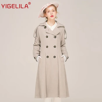 YIGELILA 9543 Latest 2019 Autumn Women Vintage Turn Down Collar Double Breasted Solid Trench Coat
YIGELILA 9543 Latest 2019 Autumn Women Vintage Turn Down Collar Double Breasted Solid Trench Coat