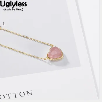 Uglyless 100% Real 925 Sterling Silver Chokers for Women Strawberry Quartz Heart Necklaces With Chains Plated Gold Fine Jewelry
Uglyless 100% Real 925 Sterling Silver Chokers for Women Strawberry Quartz Heart Necklaces With Chains Plated Gold Fine Jewelry