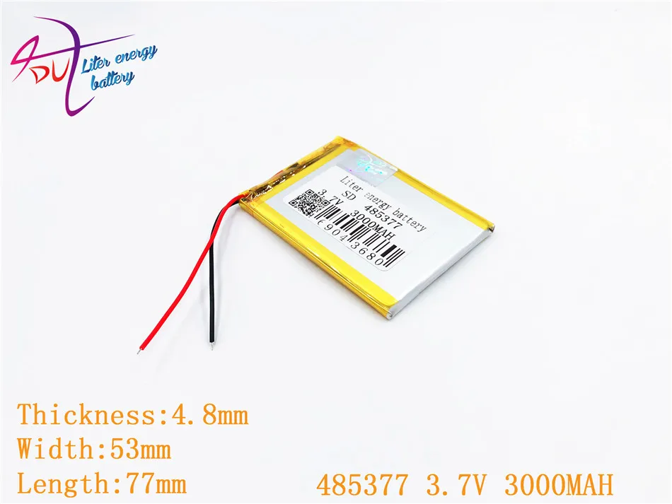 Size 485377 3.7V 505575 3000MAH Lithium polymer Battery With Protection Board For GPS Tablet PC Digital Products
Size 485377 3.7V 505575 3000MAH Lithium polymer Battery With Protection Board For GPS Tablet PC Digital Products