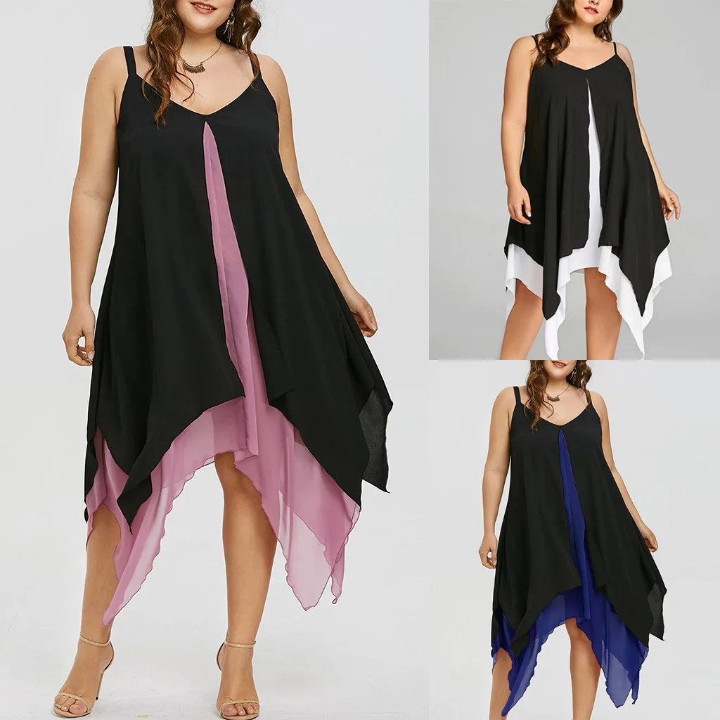 2019 Summer Casual Fashion Office Women Plus Size Chiffon V-Neck Solid Insert Sleeveless Layered High Low Sleeveless Dress 50
2019 Summer Casual Fashion Office Women Plus Size Chiffon V-Neck Solid Insert Sleeveless Layered High Low Sleeveless Dress 50