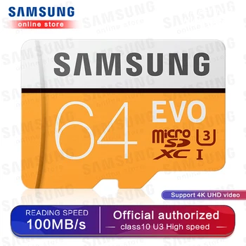 

SAMSUNG Micro SD Memory Card 32G 64G 128G 256 MicroSD Cards SDHC SDXC Max 95Ms EVO 32GB 64GB C10 TF Trans Flash Micro Card