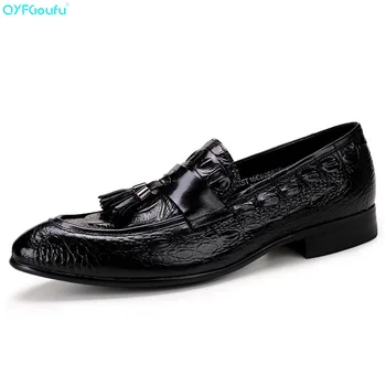 QYFCIOUFU Fashion Luxury Mens Business Shoes Oxford Genuine Leather Shoe Formal High Quality Crocodile Pattern Tassel Dress Shoe
QYFCIOUFU Fashion Luxury Mens Business Shoes Oxford Genuine Leather Shoe Formal High Quality Crocodile Pattern Tassel Dress Shoe
