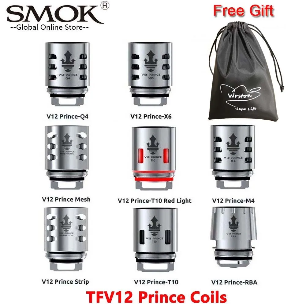

Original SMOK TFV12 V12 Prince RBA Q4 M4 X6 T10 Mesh Strip Coil Vape Core For E Cigarette TFV12 Prince Tank SMOK MAG X-Priv Kit