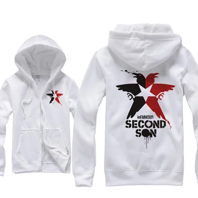 Game inFamous Second Son Hoodies Long Sleeve Hooded Mens Casual Zip up Cotton Sweatshirts Coats
Game inFamous Second Son Hoodies Long Sleeve Hooded Mens Casual Zip up Cotton Sweatshirts Coats
