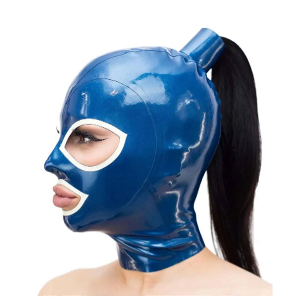Latex Face Mask with pigtail blue Color Sexy Hood Mask Back Zip Halloween hood mask Rubber face mask Costumes props
Latex Face Mask with pigtail blue Color Sexy Hood Mask Back Zip Halloween hood mask Rubber face mask Costumes props