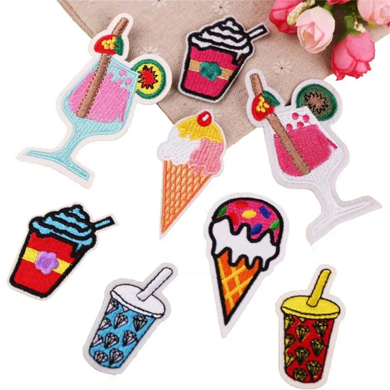 10pcs/lot Cheap Cartoon Drinks Icecream Iron On Patches for Clothes DIY Applique Accessory Cute Fabric Sticker
10pcs/lot Cheap Cartoon Drinks Icecream Iron On Patches for Clothes DIY Applique Accessory Cute Fabric Sticker