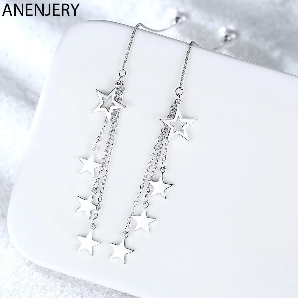 ANENJERY Star Tassel Earrings Chain 925 Sterling Silver Simulated Pearl Earrings oorbellen 2019 New Trendy Jewelry S-E862
ANENJERY Star Tassel Earrings Chain 925 Sterling Silver Simulated Pearl Earrings oorbellen 2019 New Trendy Jewelry S-E862