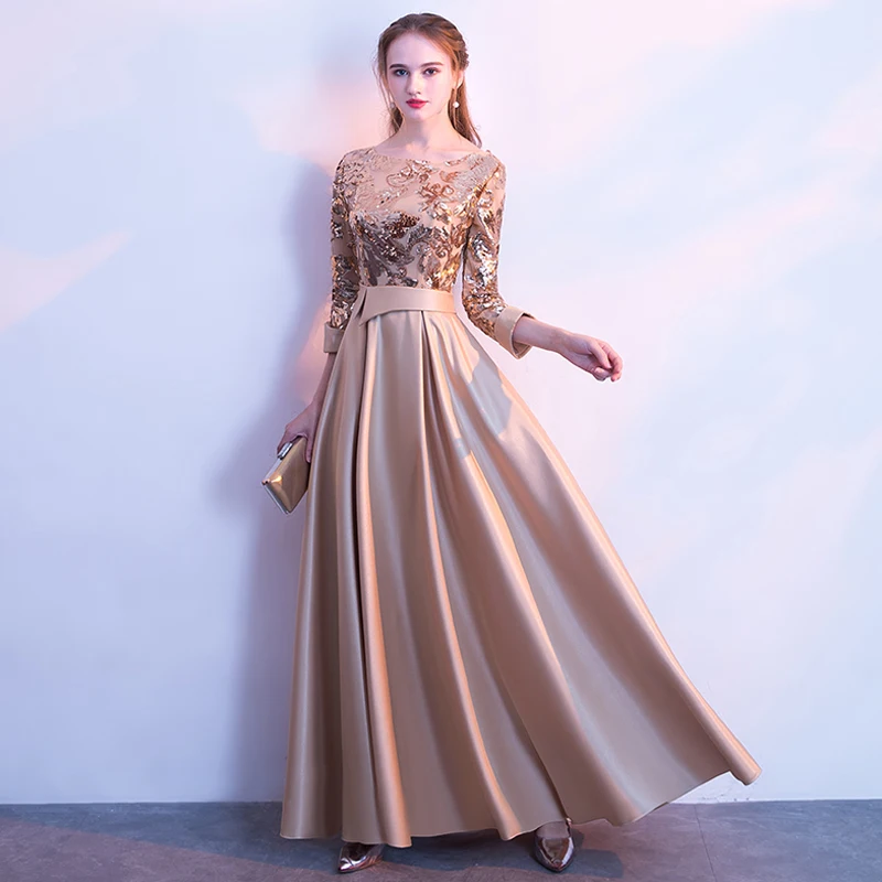 A Line Sequins Golden Evening Dress Satin zipper Long Prom Party Dresses Evening Gown Formal Dress Women Elegant Robe De Soiree
A Line Sequins Golden Evening Dress Satin zipper Long Prom Party Dresses Evening Gown Formal Dress Women Elegant Robe De Soiree
