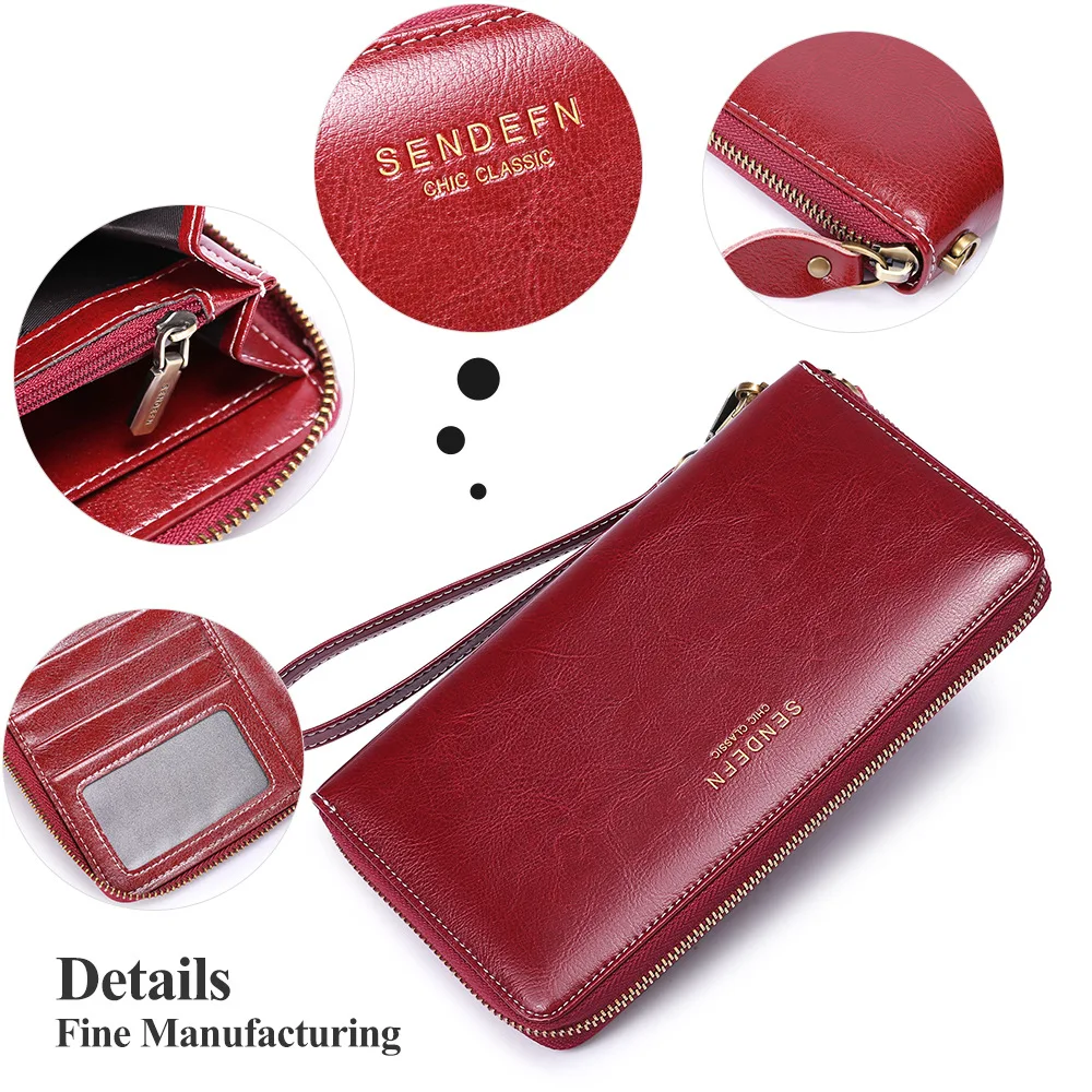 SENDEFN Long Genuine Leather Women Wallet Female Clutch Bags Cow Leather Coin Purse Credit Card Holder Good QualIty Fashion 
SENDEFN Long Genuine Leather Women Wallet Female Clutch Bags Cow Leather Coin Purse Credit Card Holder Good QualIty Fashion