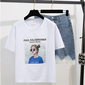 CBAFU letter character print Tshirt short lace denim skirt 2 piece set fashion summer women's set mujer casual costumes P184
CBAFU letter character print Tshirt short lace denim skirt 2 piece set fashion summer women's set mujer casual costumes P184