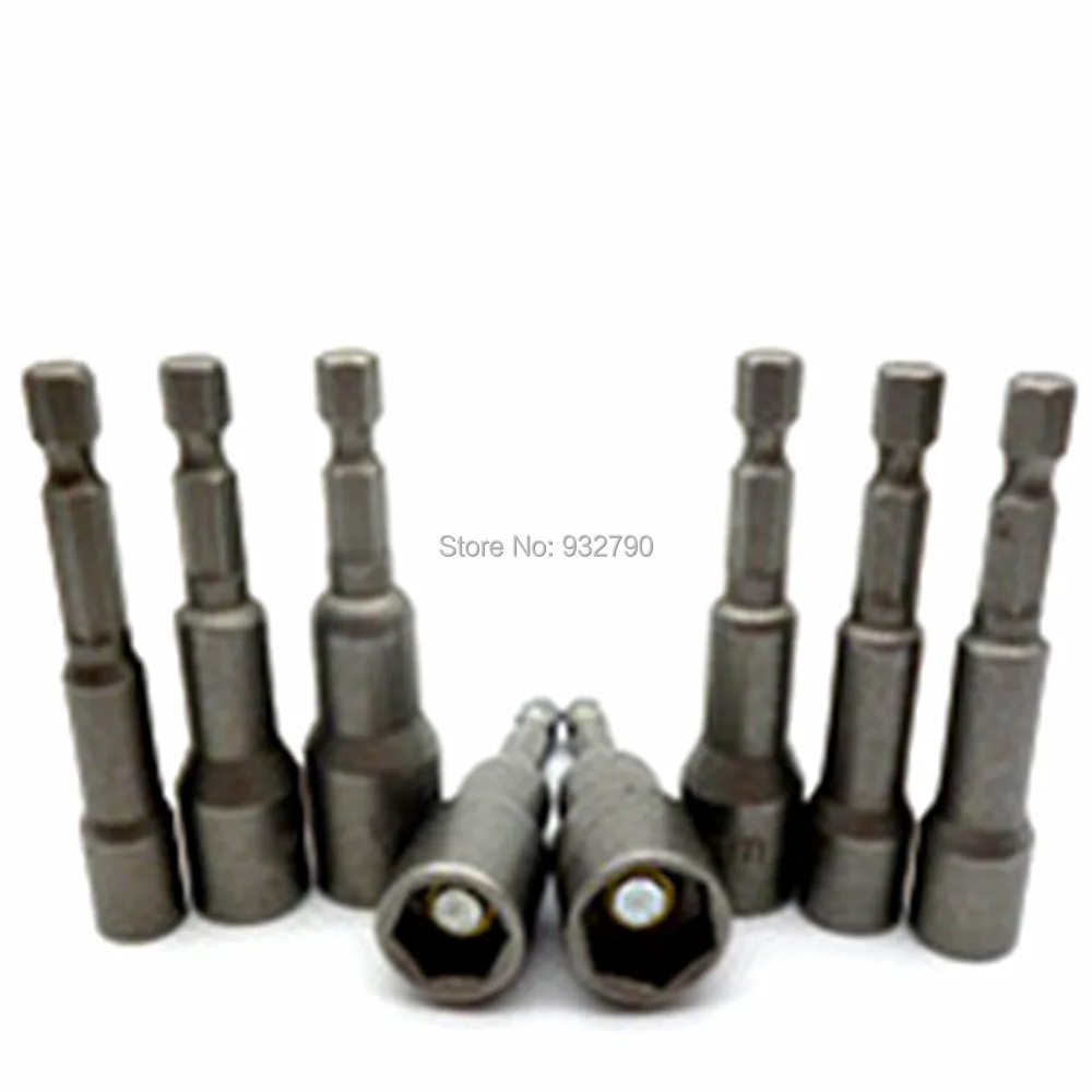 8pcs 6mm-13mm Magnetic Nut Driver Set Power Drill Bit Holder Setter 6.35mm