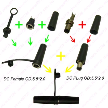 100PCS DIY DC Power Connector With Waterproof Cap Socket Plug Female + Male Plug Jack Socket 5.5 x 2.1mm Extension
100PCS DIY DC Power Connector With Waterproof Cap Socket Plug Female + Male Plug Jack Socket 5.5 x 2.1mm Extension