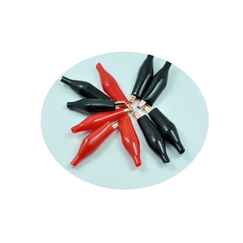 10pcs Insulation Boot Metal Alligator Clip Electric Test 45MM Pure Copper small crocodile clip Color red and black
10pcs Insulation Boot Metal Alligator Clip Electric Test 45MM Pure Copper small crocodile clip Color red and black