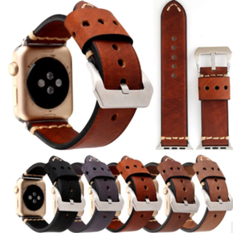 Ремешок кожаный в стиле ретро для Apple Watch 34/42 мм | Наручные часы