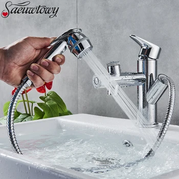 Chrome 3 Waterway Bathroom Faucet Pull Out Hot&Cold Water Mixer Tap Single Handle Sink Basin Faucet torneira para banheiro
Chrome 3 Waterway Bathroom Faucet Pull Out Hot&Cold Water Mixer Tap Single Handle Sink Basin Faucet torneira para banheiro