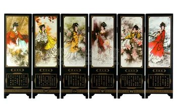 MINI Screen Folding Screens 6 Joined Panels Decorative Painting Wood Byobu Beauty Figure Twelve Ladies of Jinling 46.5x24x0.6cm
MINI Screen Folding Screens 6 Joined Panels Decorative Painting Wood Byobu Beauty Figure Twelve Ladies of Jinling 46.5x24x0.6cm