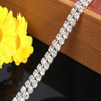 Hot Sale SS6,12 10 All Size Crystal 101 crystals double cup chain strass trim silver Sewing On Garment Wedding Dress Decoration
Hot Sale SS6,12 10 All Size Crystal 101 crystals double cup chain strass trim silver Sewing On Garment Wedding Dress Decoration
