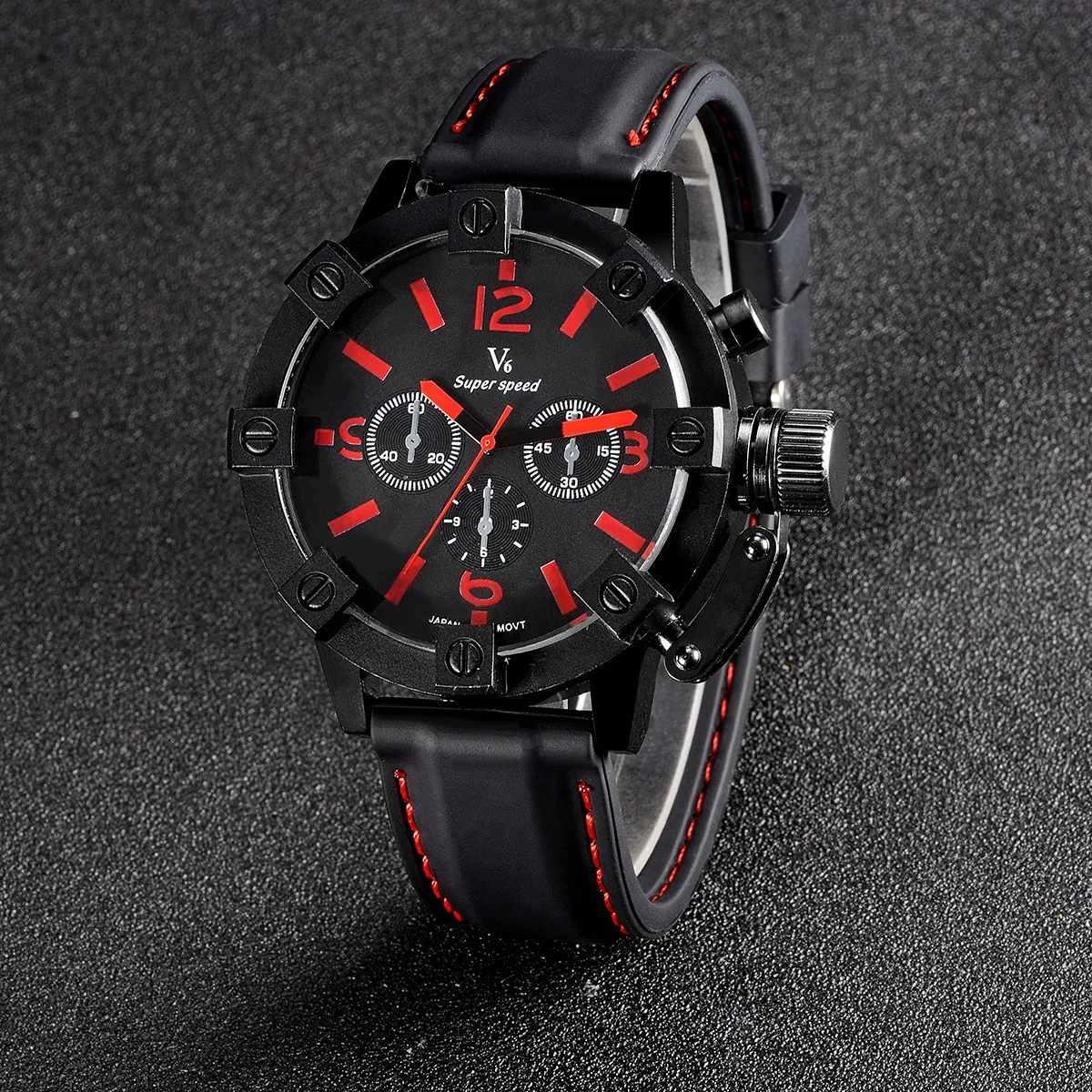 2018 модные V6 брендовые наручные часы мужские силиконовые с большим циферблатом