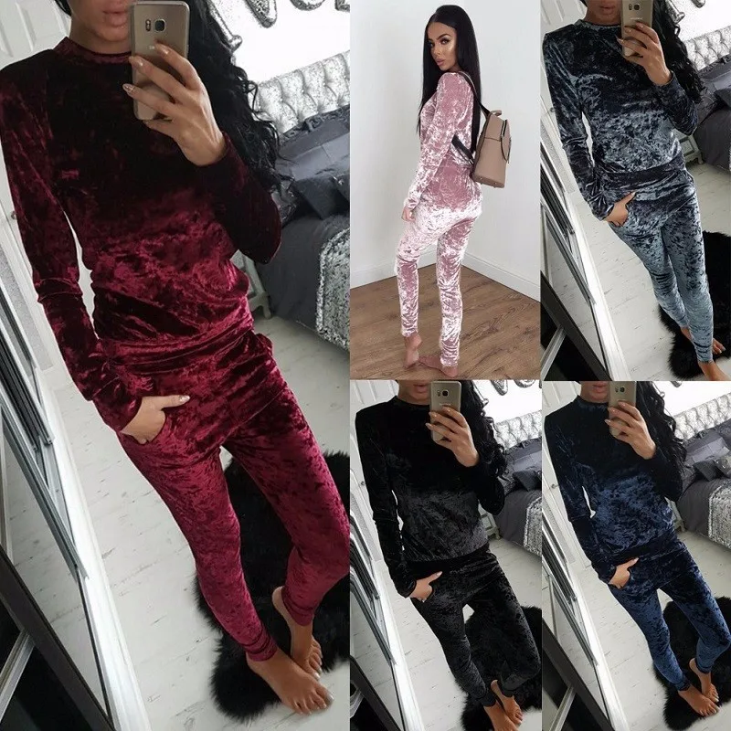 3XL 6 Color Velvet Tracksuit Women Costume Velvet Set Long Sleeve Top+Pant Velour Tracksuit Sets for Women Sporting Suit
3XL 6 Color Velvet Tracksuit Women Costume Velvet Set Long Sleeve Top+Pant Velour Tracksuit Sets for Women Sporting Suit