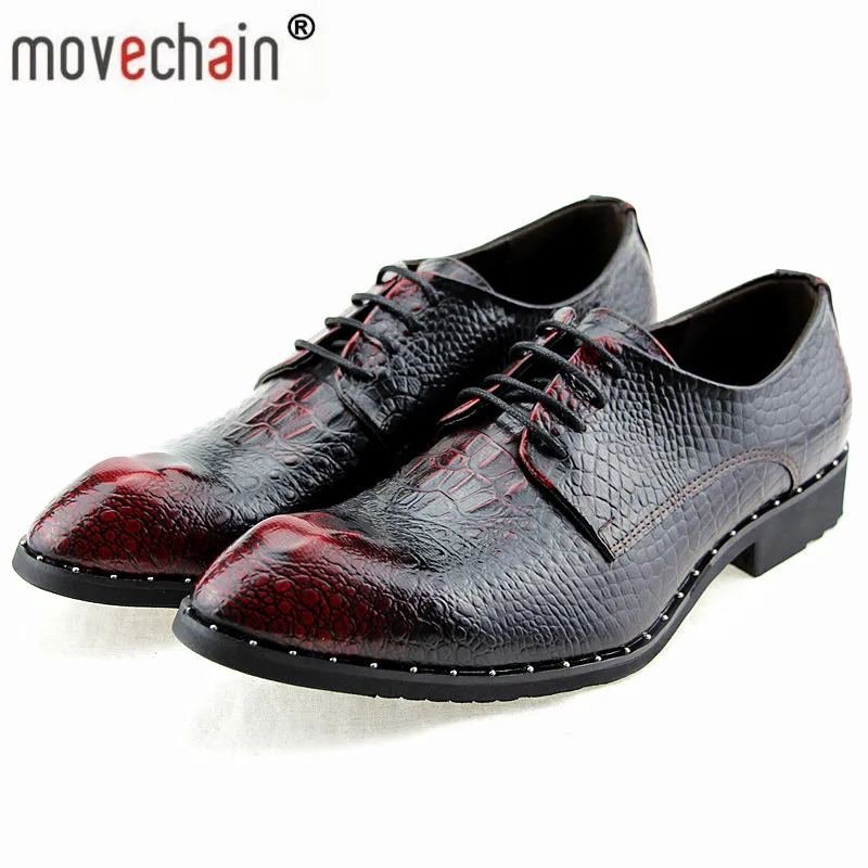 Movechain Men's Crocodile Grain Genuine Leather Dress Shoes Man Pointed Toe Casual Party Oxfords Mens Lace-Up Business Flats
Movechain Men's Crocodile Grain Genuine Leather Dress Shoes Man Pointed Toe Casual Party Oxfords Mens Lace-Up Business Flats