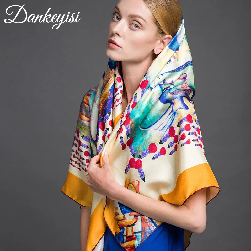 DANKEYISI Pure Silk Scarf Women Large Shawls Stoles Print Square Scarves Female Echarpes Foulards Femme Wrap Bandanas
DANKEYISI Pure Silk Scarf Women Large Shawls Stoles Print Square Scarves Female Echarpes Foulards Femme Wrap Bandanas