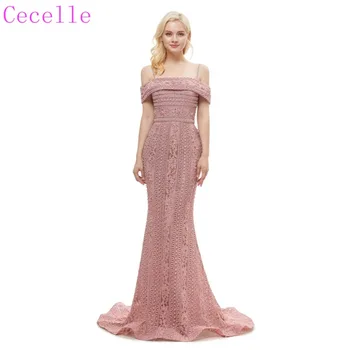2019 Dusty Pink Mermaid Lace Long Formal Evening Dress Off the Shoulder Spaghetti Straps Beading Evening Party Gown
2019 Dusty Pink Mermaid Lace Long Formal Evening Dress Off the Shoulder Spaghetti Straps Beading Evening Party Gown
