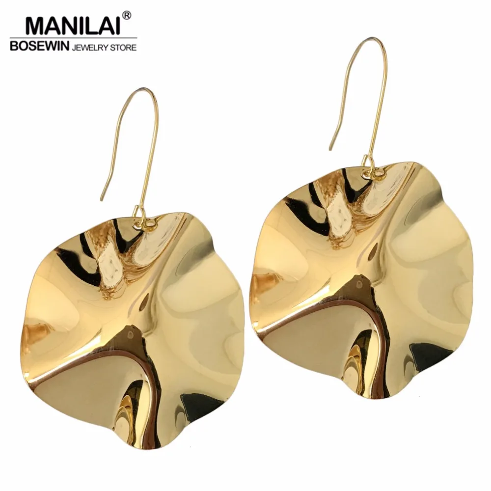 MANILAI Brand Irregular Surface Shiny Metal Big Drop Earrings Fashion Jewelry Women Statement Earrings Golden & Silver Colors
MANILAI Brand Irregular Surface Shiny Metal Big Drop Earrings Fashion Jewelry Women Statement Earrings Golden & Silver Colors