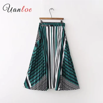 2019 Newest Women Elegant Striped Midi Skirt Elastic Waist A Line Pleated Ladies Chic Streetwear Summer Mid Calf Skirts
2019 Newest Women Elegant Striped Midi Skirt Elastic Waist A Line Pleated Ladies Chic Streetwear Summer Mid Calf Skirts