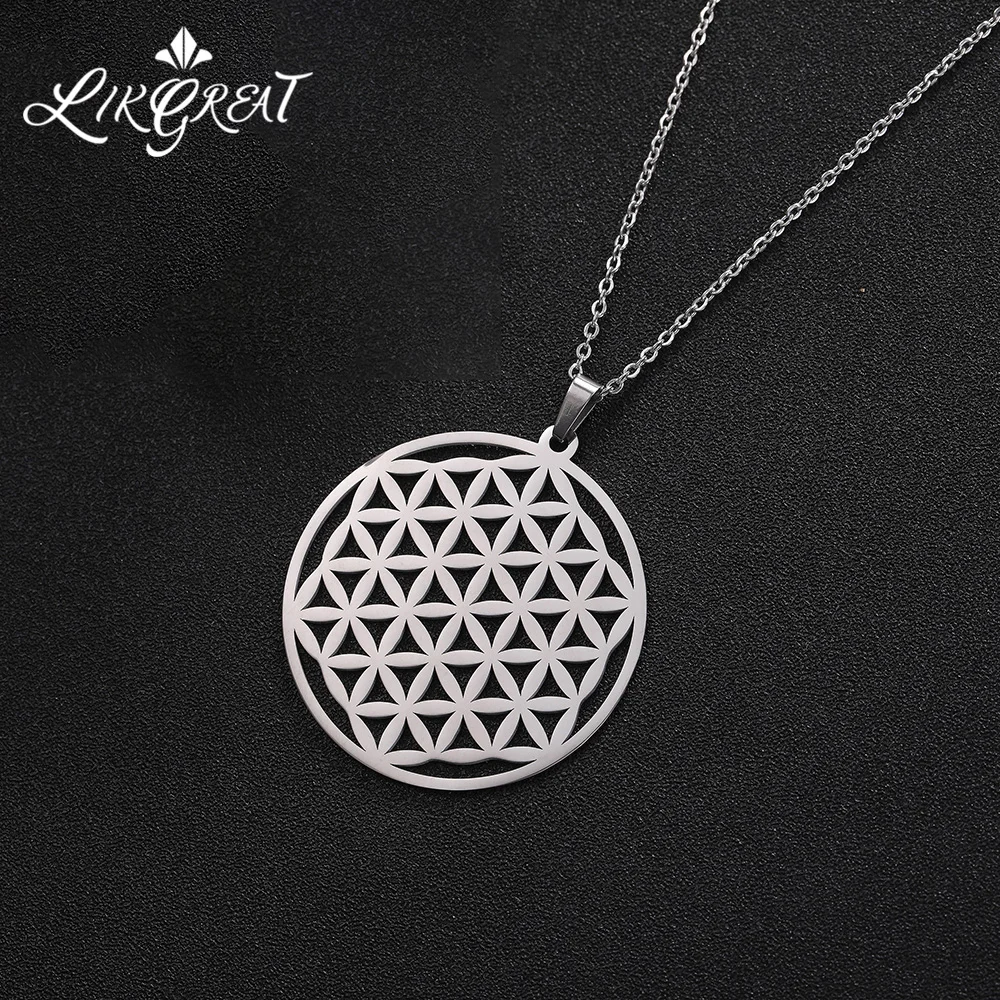 LIKGREAT Vintage Flower of Life Mandala Necklace Pendant Stainless Steel Jewelry Sacred Geometry Women Accessories Amulet Gifts
LIKGREAT Vintage Flower of Life Mandala Necklace Pendant Stainless Steel Jewelry Sacred Geometry Women Accessories Amulet Gifts