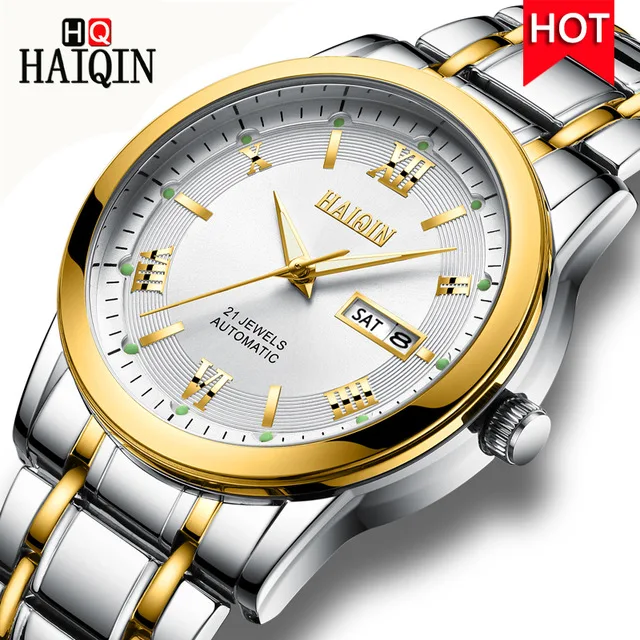 HAIQIN Mens Watches Top Luxury Brand Automatic Mechanical Watch Men Full Steel Sport Watches Man Wristwatch Relogio Masculino
HAIQIN Mens Watches Top Luxury Brand Automatic Mechanical Watch Men Full Steel Sport Watches Man Wristwatch Relogio Masculino