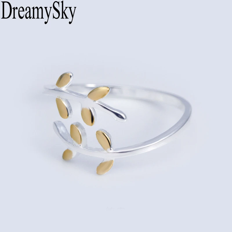 DreamySky 100% Real 925 Sterling Silver Rings For Women Adjustable Wedding S925 Gold Leaf Ring sterling-silver-jewelry
DreamySky 100% Real 925 Sterling Silver Rings For Women Adjustable Wedding S925 Gold Leaf Ring sterling-silver-jewelry