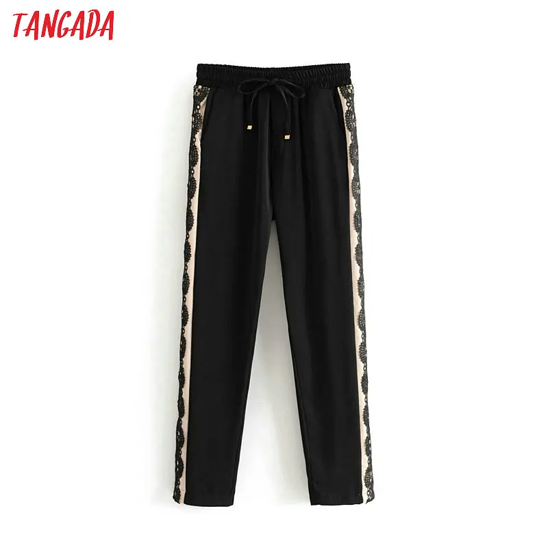 Tangada fashion women side lace cropped trousers elastic waist pockets pants 2019 autumn female elegant pants pantalones 6A263
Tangada fashion women side lace cropped trousers elastic waist pockets pants 2019 autumn female elegant pants pantalones 6A263