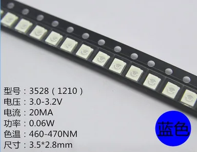 XIASONGXIN LIGHT 1000pcs/lot 1210 3528 SMD LED Ultra Bright Blue Light Diode 470-475NM 3.0-3.6V Chip led lamp high lighting
XIASONGXIN LIGHT 1000pcs/lot 1210 3528 SMD LED Ultra Bright Blue Light Diode 470-475NM 3.0-3.6V Chip led lamp high lighting