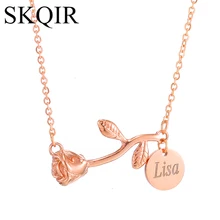 Custom Name Pendant Rose Flower Necklace For Women Wedding Gold Color Stainless Steel Necklaces For Mother's Day Gift
Custom Name Pendant Rose Flower Necklace For Women Wedding Gold Color Stainless Steel Necklaces For Mother's Day Gift