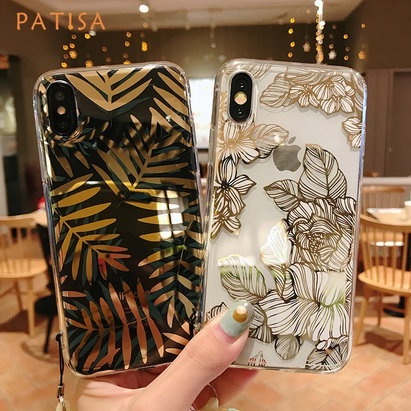 Gold plating plant leaves floral Flowe soft phone case for iphone XS Max Banana leaf back cover For iphone 6 6s 7 8 plus X XR
Gold plating plant leaves floral Flowe soft phone case for iphone XS Max Banana leaf back cover For iphone 6 6s 7 8 plus X XR