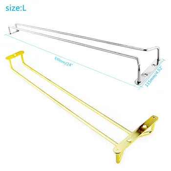 Metal Hanging Wine Cup Holder Gold /Silver Bar Glass Rack Fashion Cup Holder Goblet glass One Raw wine Rack Length 61cm/24in
Metal Hanging Wine Cup Holder Gold /Silver Bar Glass Rack Fashion Cup Holder Goblet glass One Raw wine Rack Length 61cm/24in
