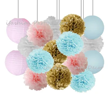 Gender Reveal Party Decorations Baby Blue Pink Tissue Paper Pom Poms Tassel Garland Paper Lanterns for Birthday Baby Shower
Gender Reveal Party Decorations Baby Blue Pink Tissue Paper Pom Poms Tassel Garland Paper Lanterns for Birthday Baby Shower