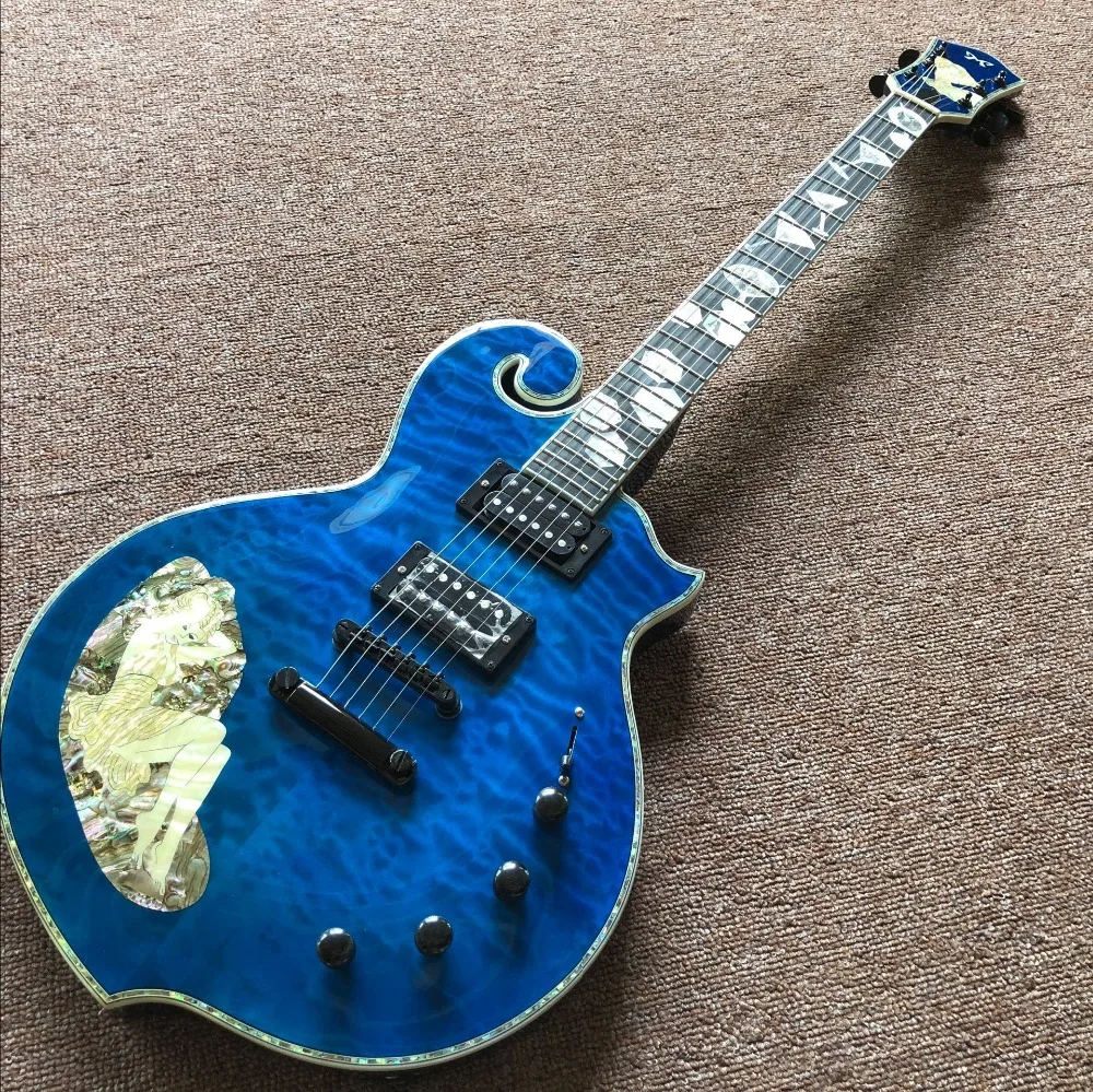 electric guitar.blue color flame maple top .handwork 6 Strings electric guitarra .real photos
electric guitar.blue color flame maple top .handwork 6 Strings electric guitarra .real photos