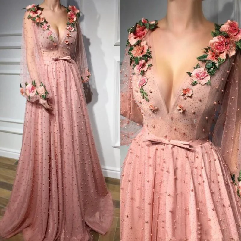 2019 A Line Prom Evening Dresses Long Sleeves Hand Made Flower Pearls Floor Length Prom Custom Made Party Gowns
2019 A Line Prom Evening Dresses Long Sleeves Hand Made Flower Pearls Floor Length Prom Custom Made Party Gowns