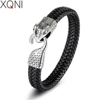 XQNI Snake Pattern Design Toggle-clasps Alloy Buckle Stainless Steel Genuine Leather Bracelet For Men Jewelry Birthday Gift
XQNI Snake Pattern Design Toggle-clasps Alloy Buckle Stainless Steel Genuine Leather Bracelet For Men Jewelry Birthday Gift